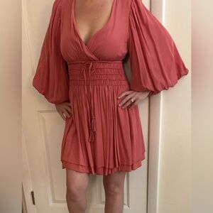 Pink Bell sleeve dress